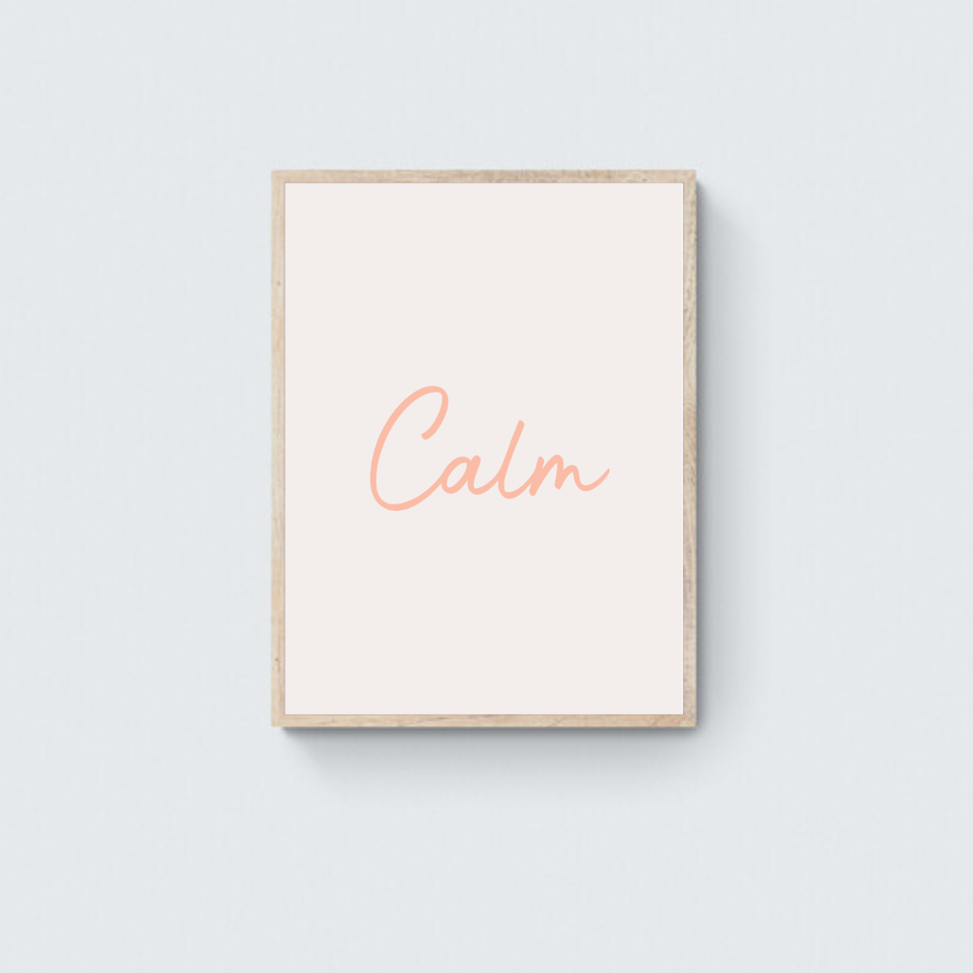 Calm Words - Melon Wooden Framed Poster Art Print