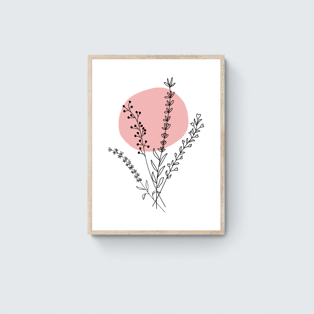 Bouquet Pink Framed Art Print