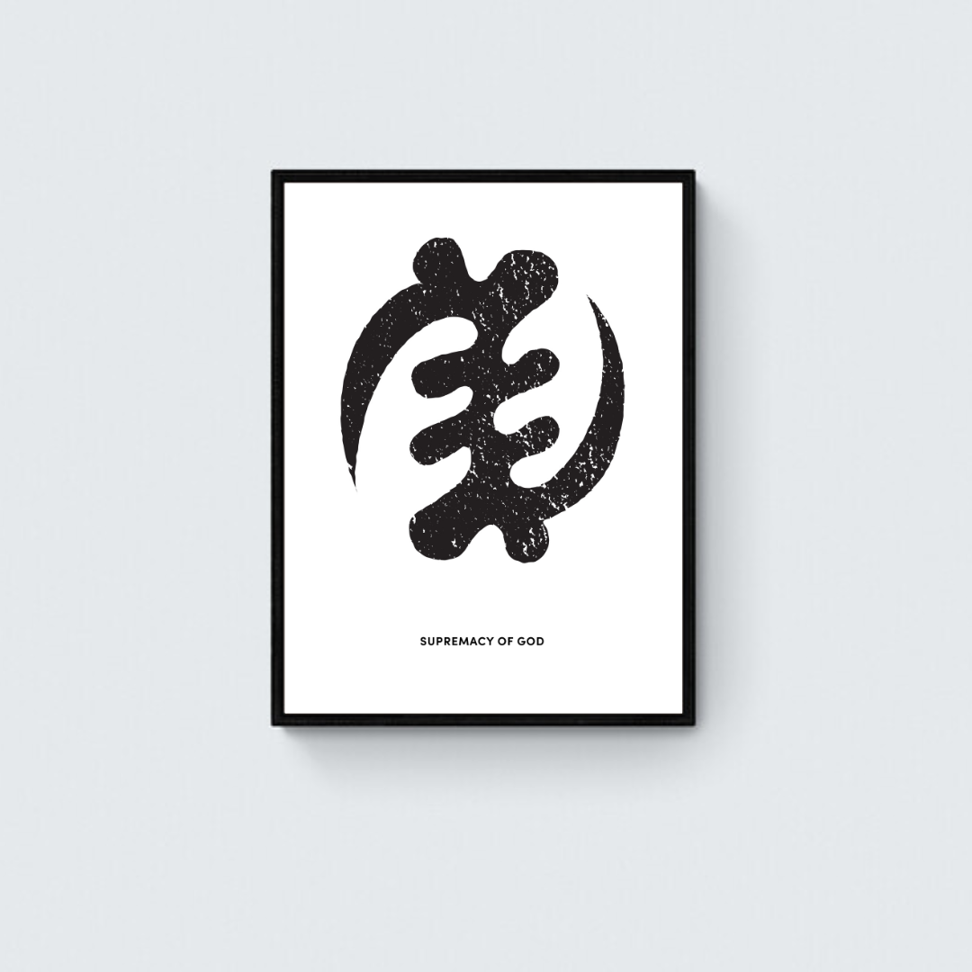 GYE NYAME Adinkra Symbol Framed Art Print