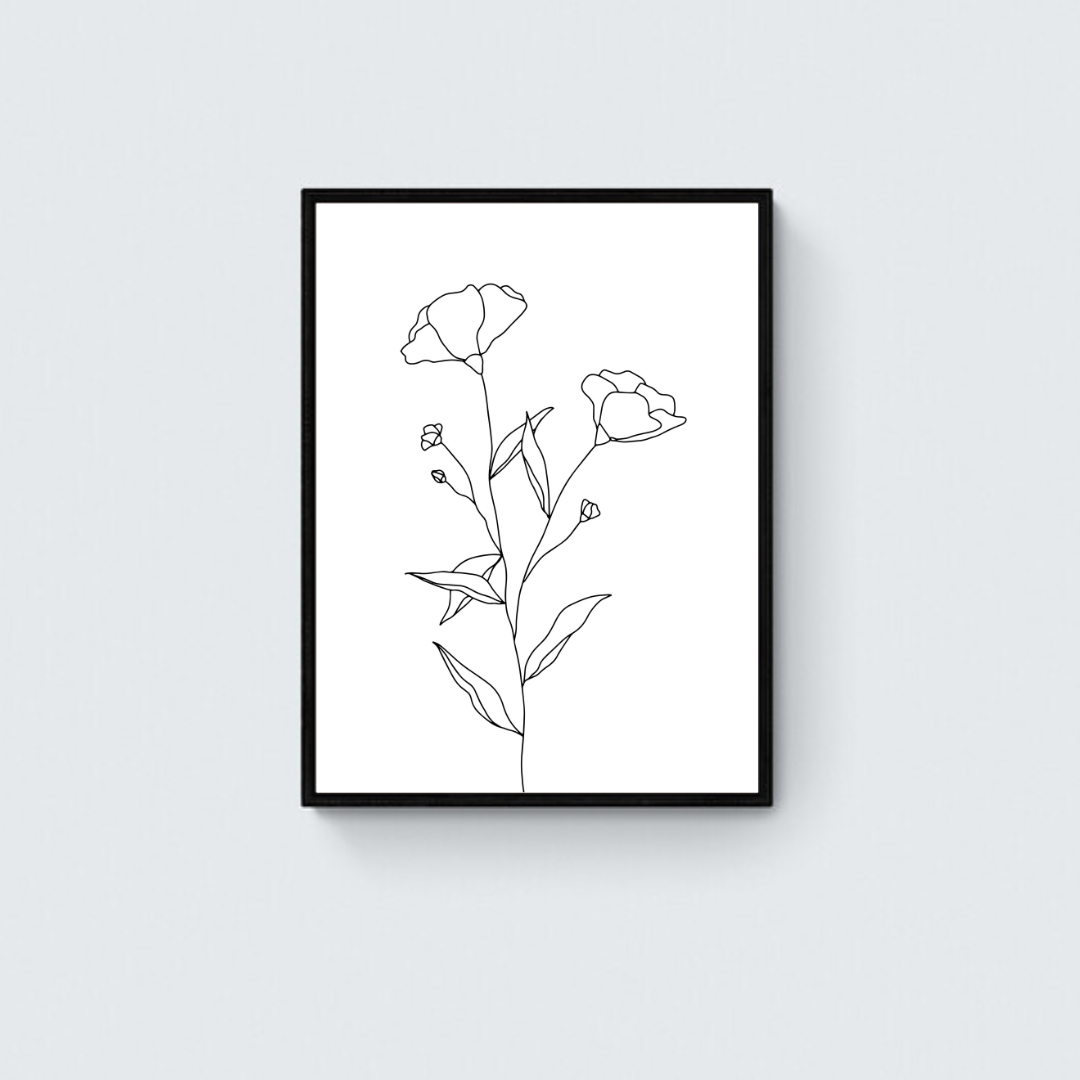 Minimalist Flowers Framed Art Print