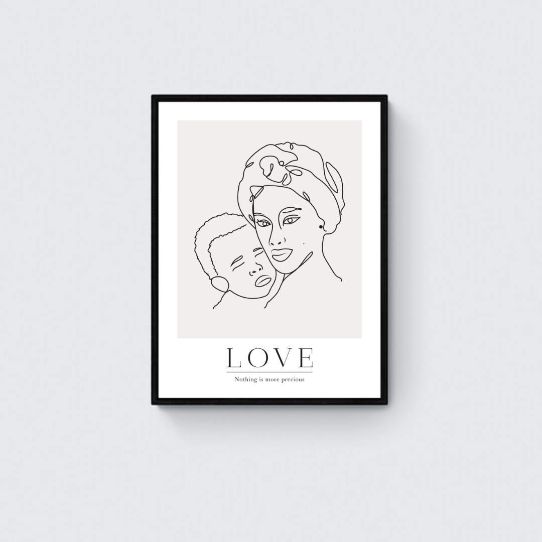 Love is Precious White Framed Art Print