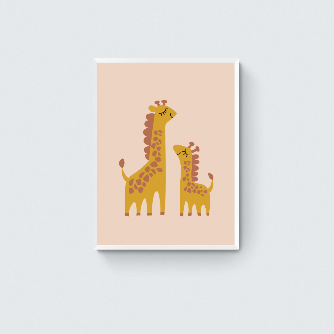 Proud Giraffe Pink Framed Art Print