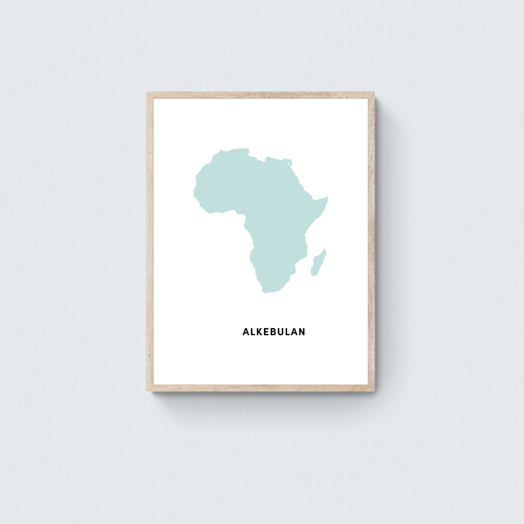 Africa's Original Name Blue Framed Art Print