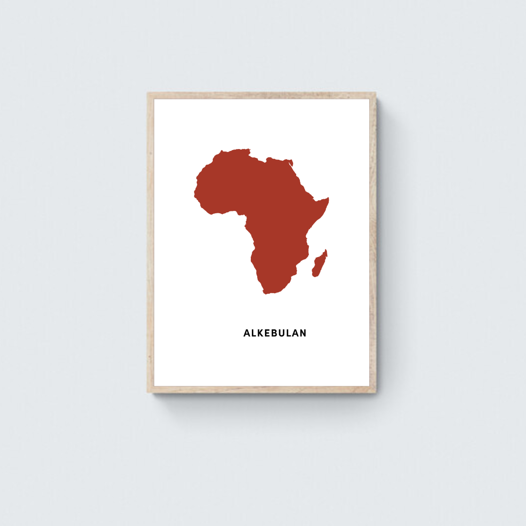 Africa's Original Name Red Framed Art Print