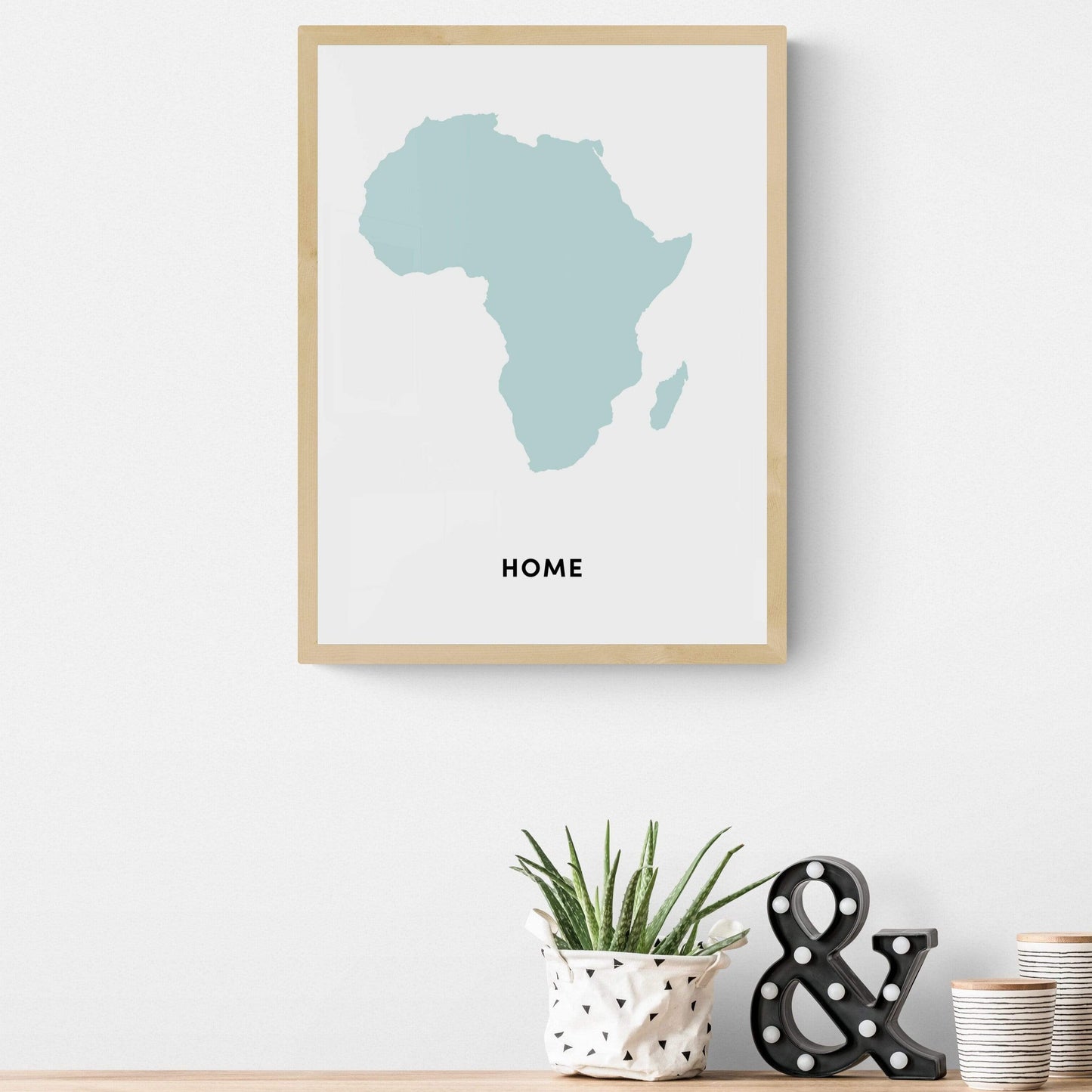 Africa Is Home Blue Framed Art Print
