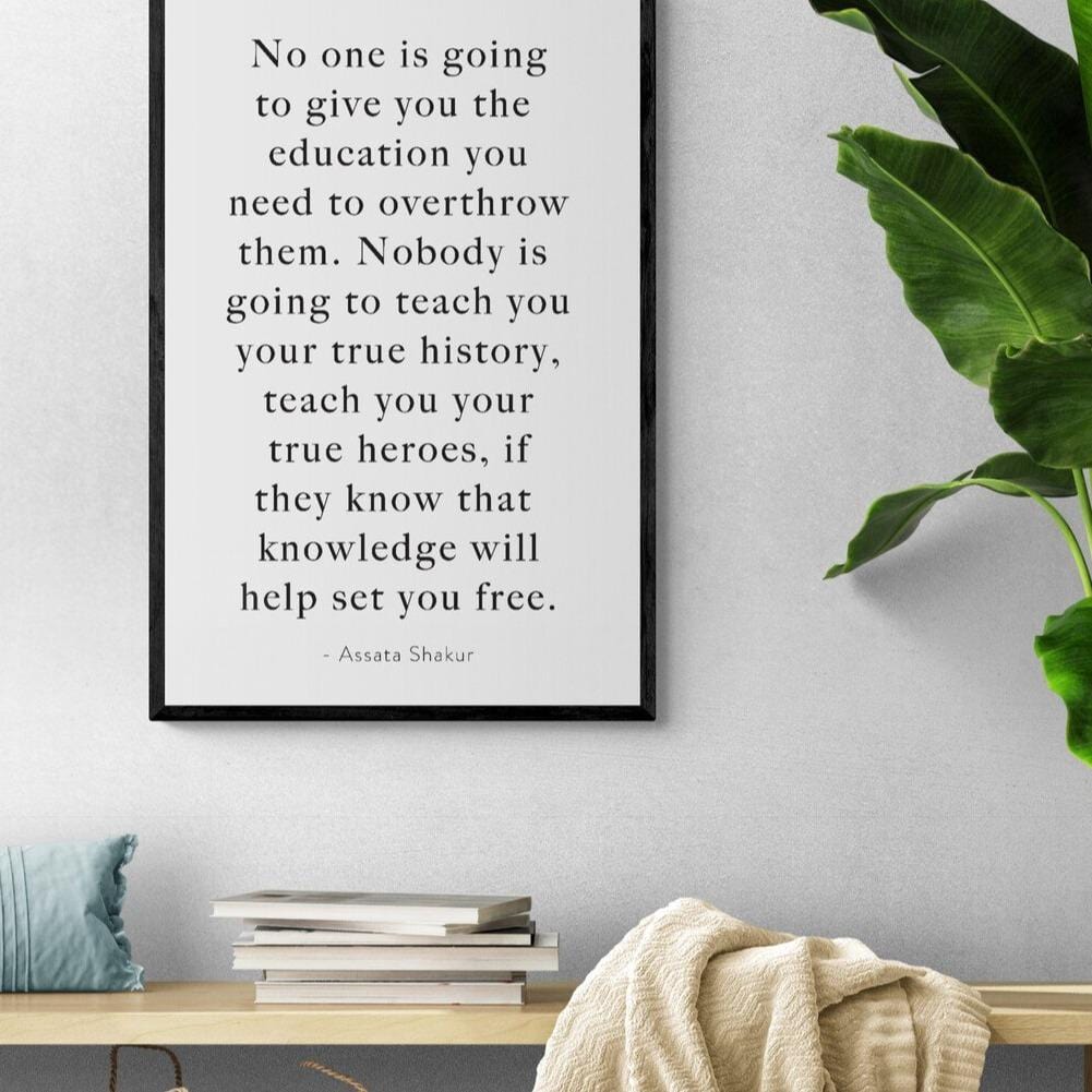 Assata Shakur Education Quote Framed Art Print
