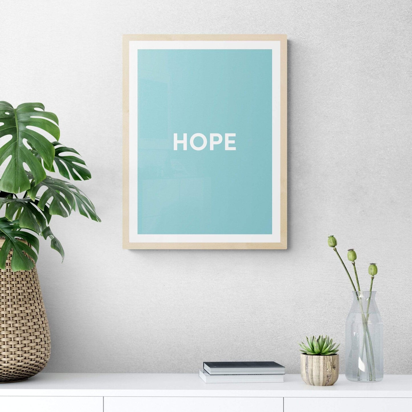 Color Block Poster: Color Middle Blue Framed Art Print