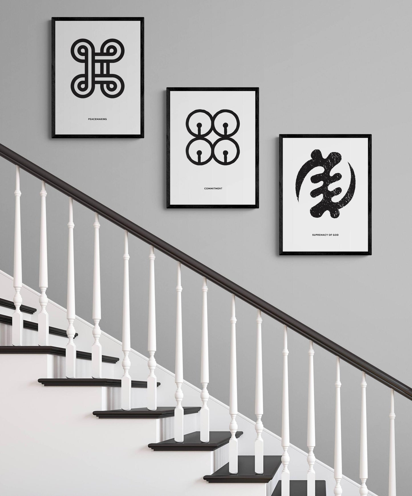 GYE NYAME Adinkra Symbol Framed Art Print