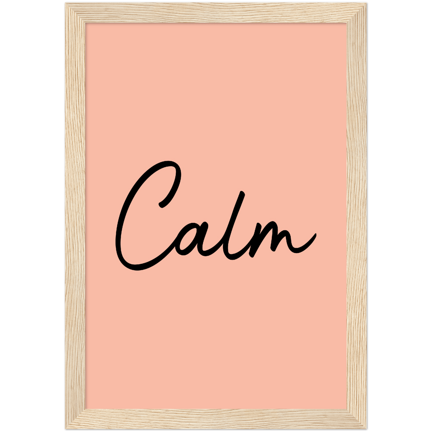 Calm Words -Black Melon Wooden Framed Art Print