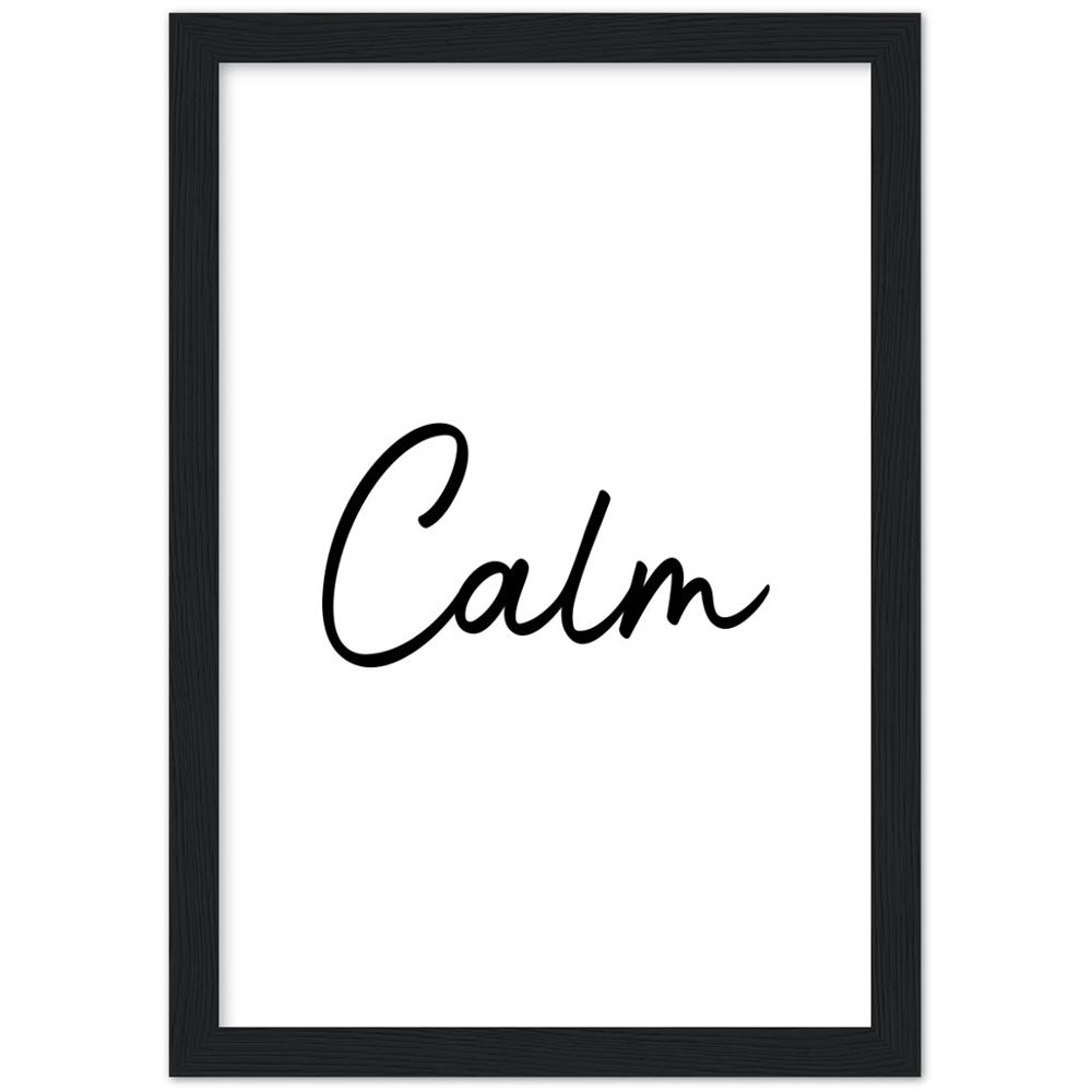 Calm Words Wood Framed Art Print