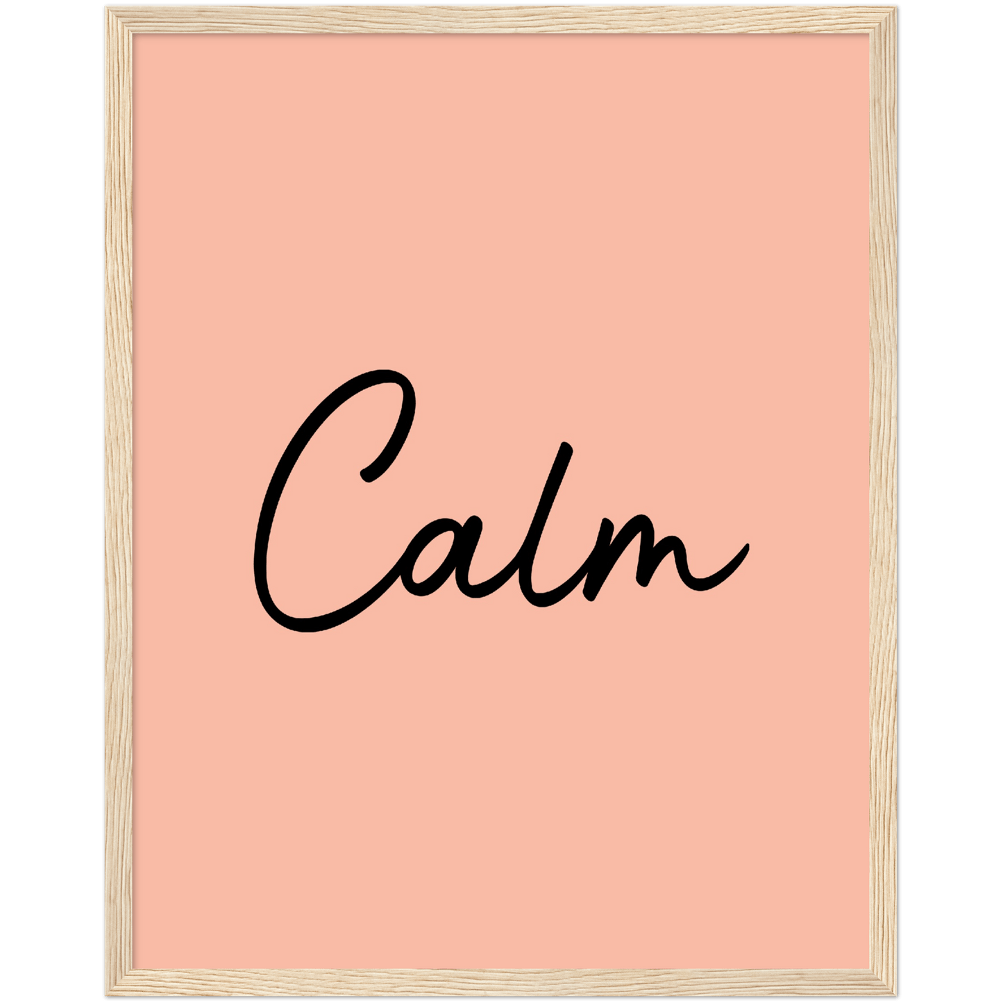 Calm Words -Black Melon Wooden Framed Art Print