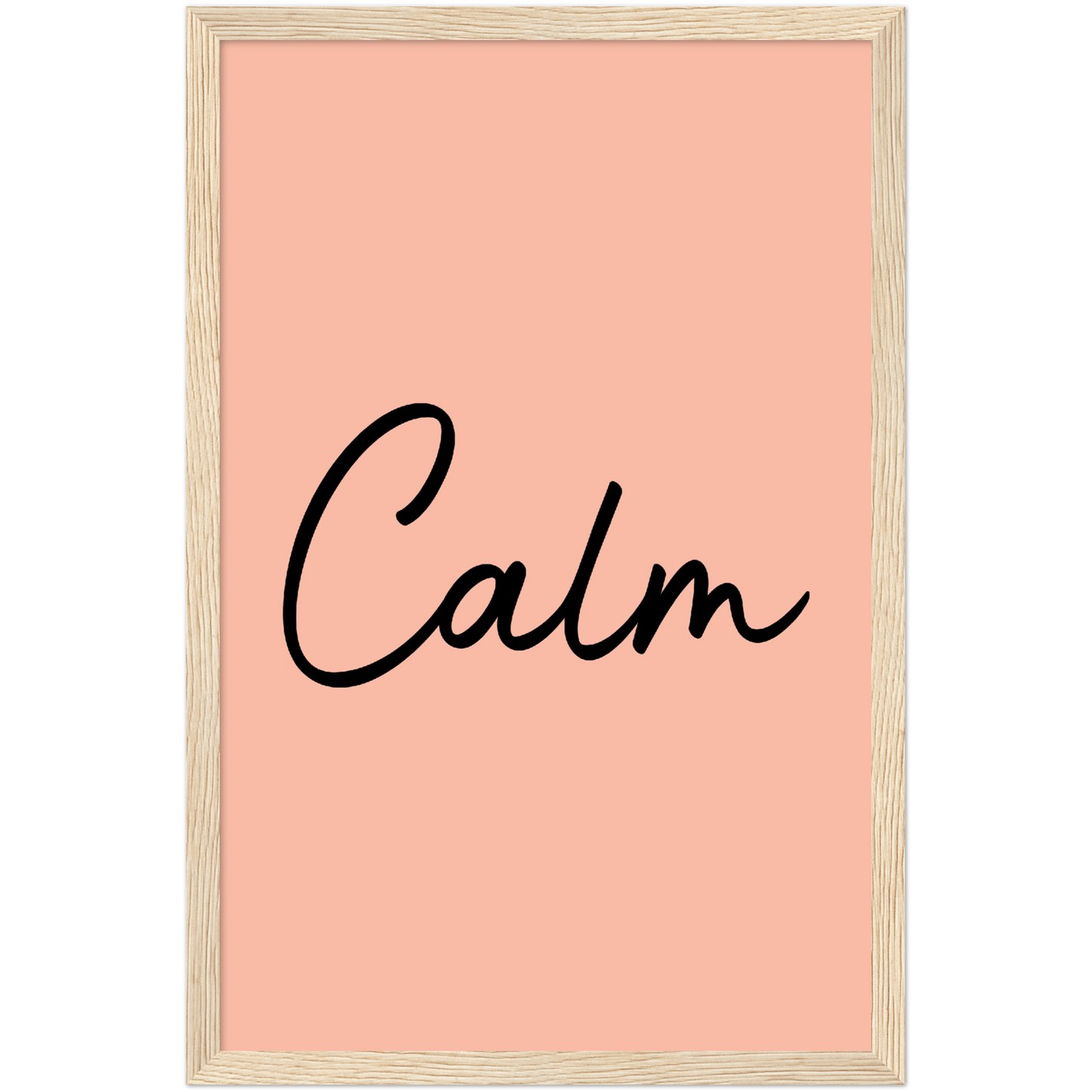 Calm Words -Black Melon Wooden Framed Art Print