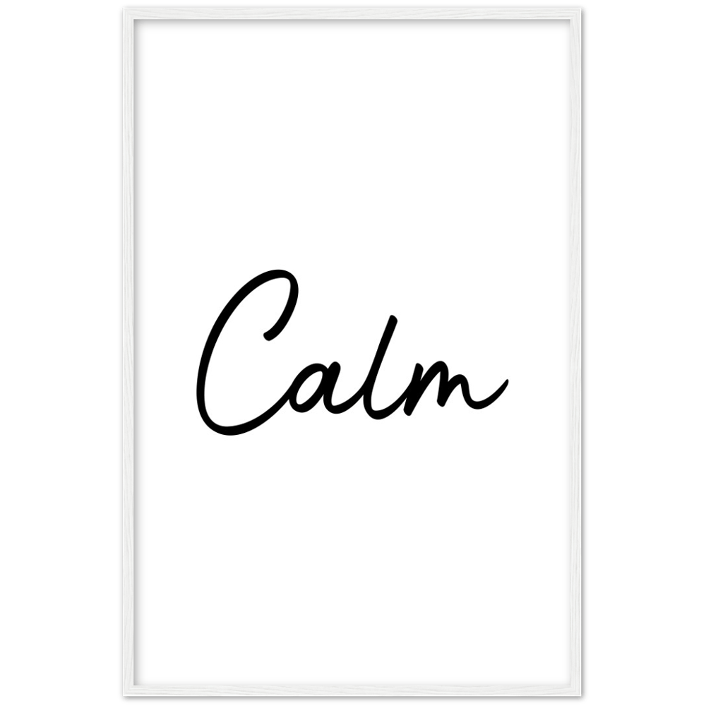 Calm Words Wood Framed Art Print