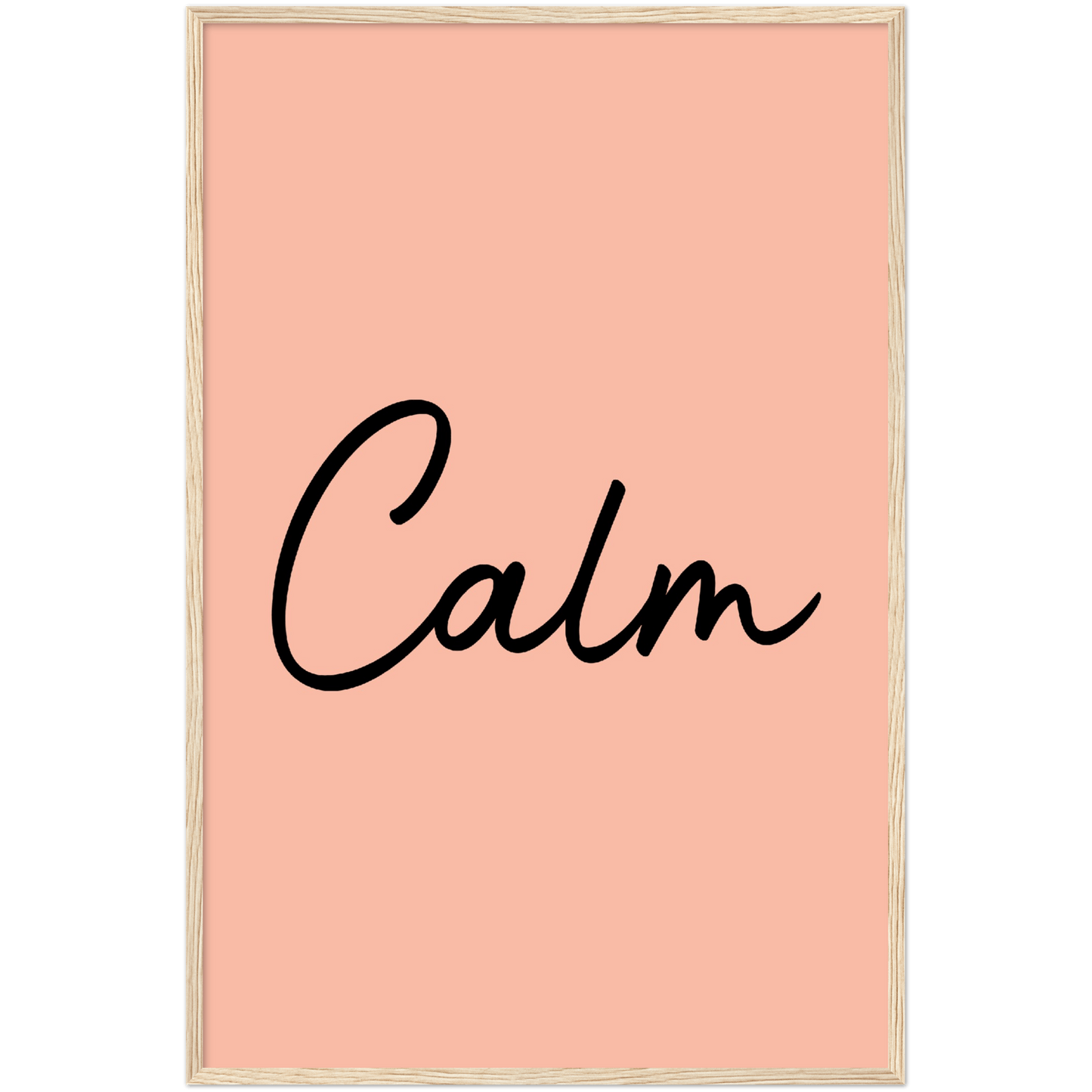 Calm Words -Black Melon Wooden Framed Art Print