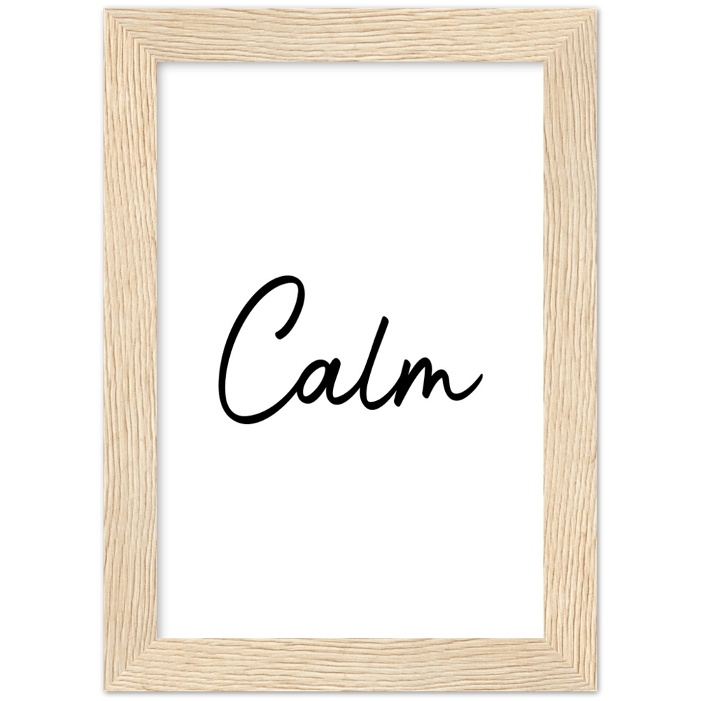 Calm Words Wood Framed Art Print