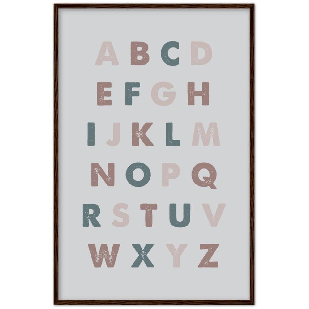 Alphabet Neutral Color Framed Art Print