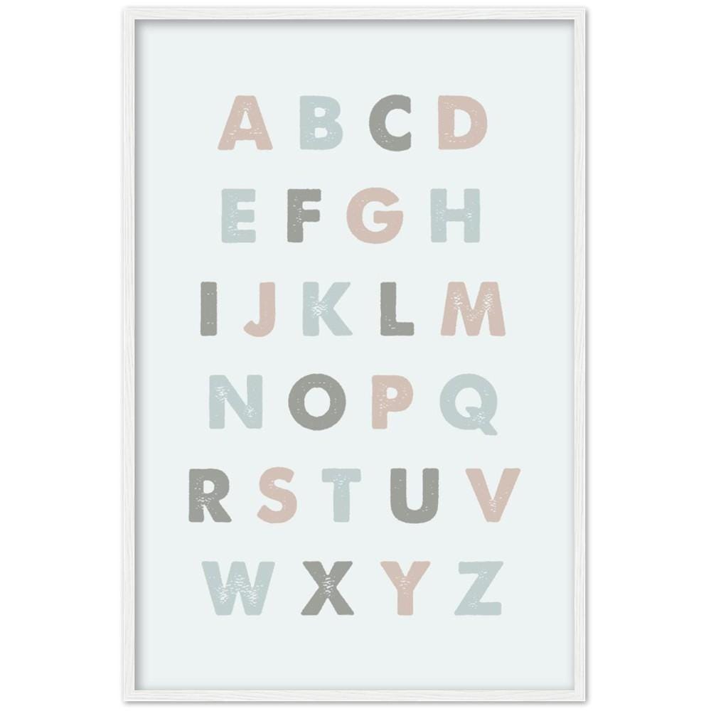 Alphabet Pastel Color Framed Art Print