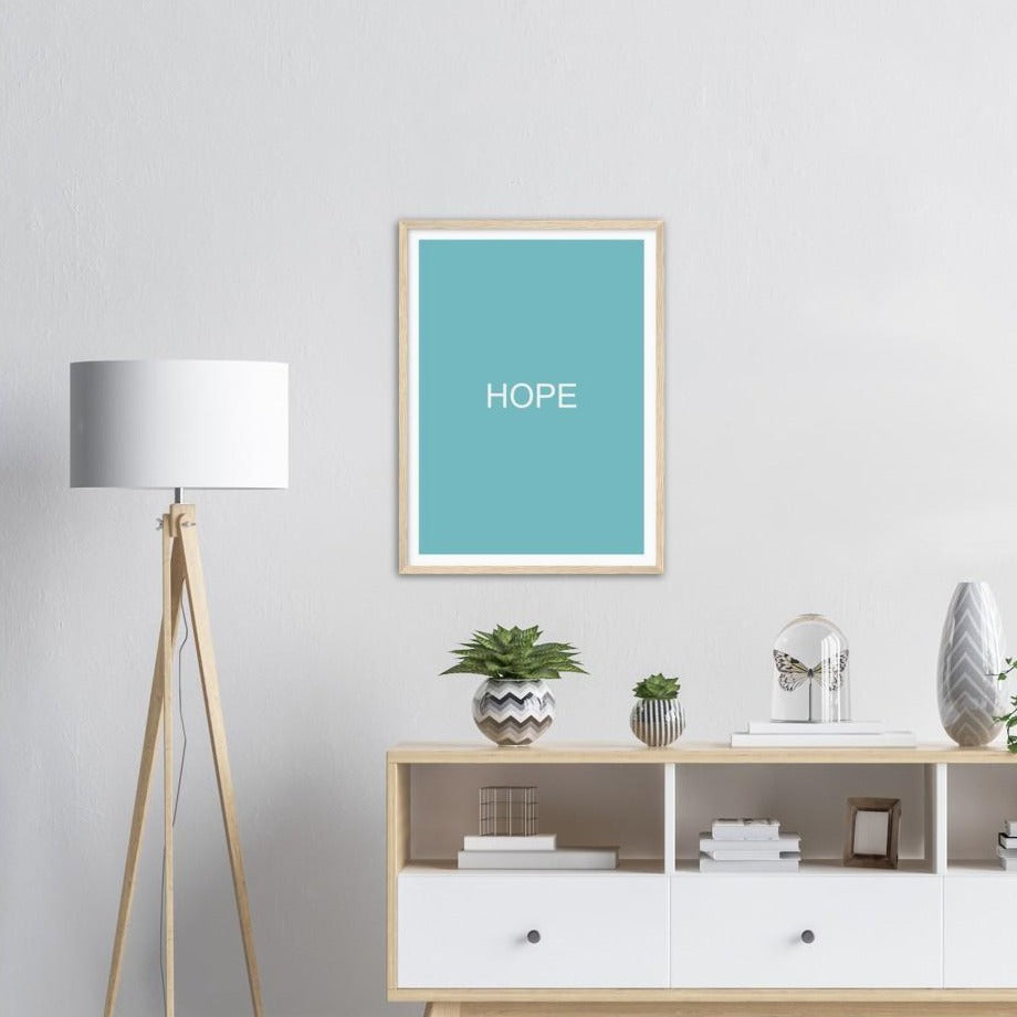 Color Block Poster: Color Middle Blue Framed Art Print