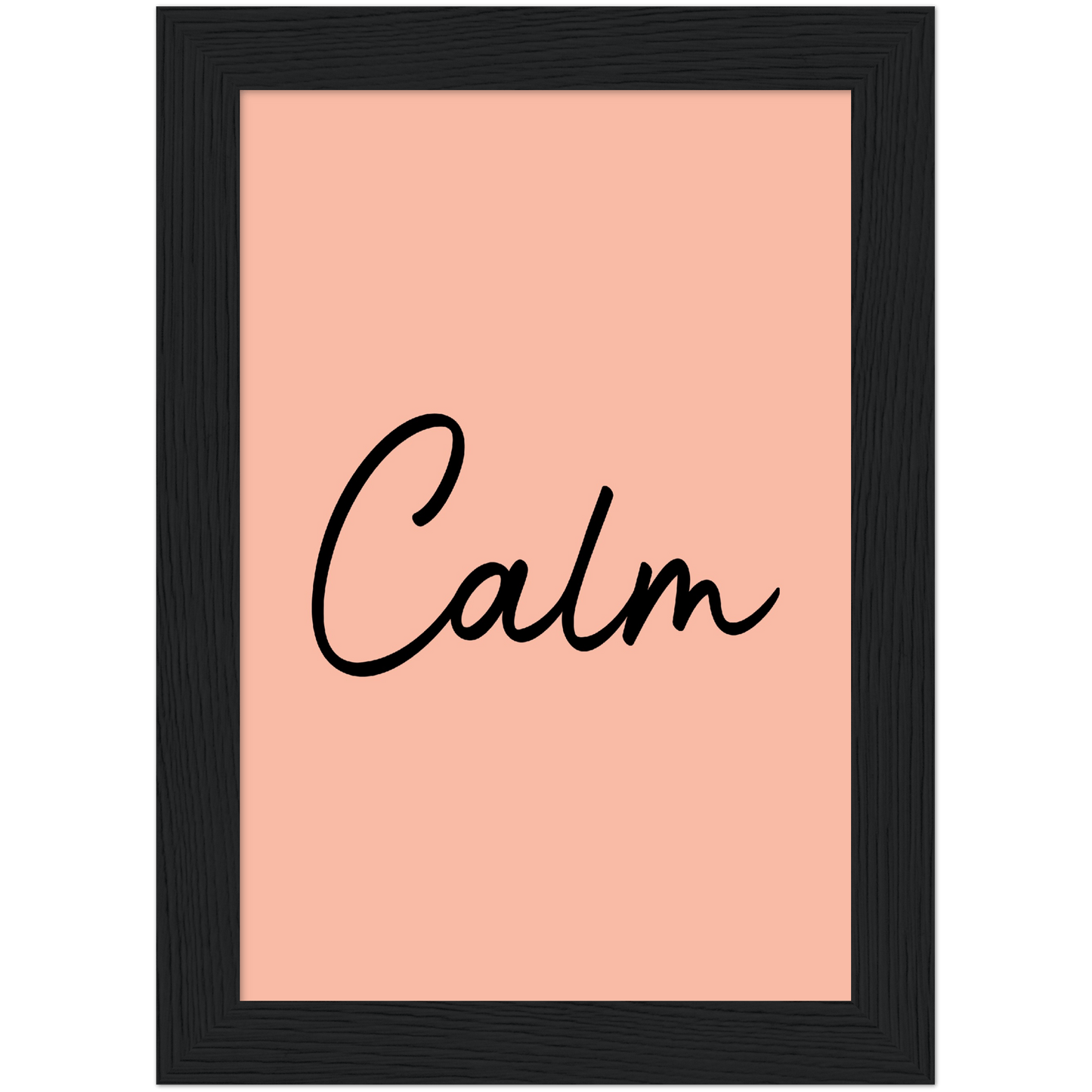 Calm Words -Black Melon Wooden Framed Art Print