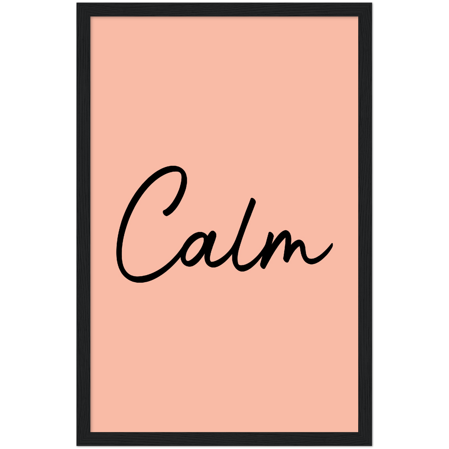 Calm Words -Black Melon Wooden Framed Art Print