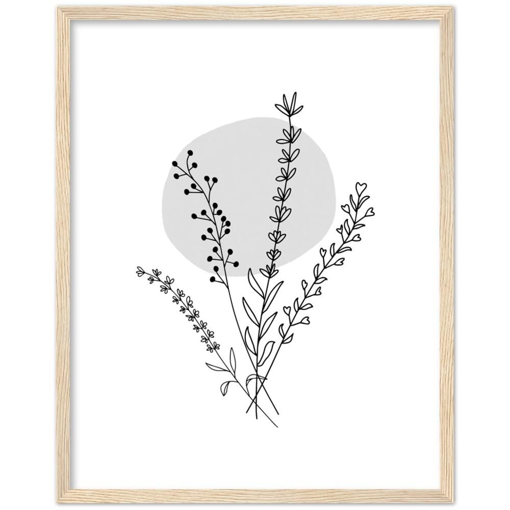 Bouquet Gray Framed Art Print