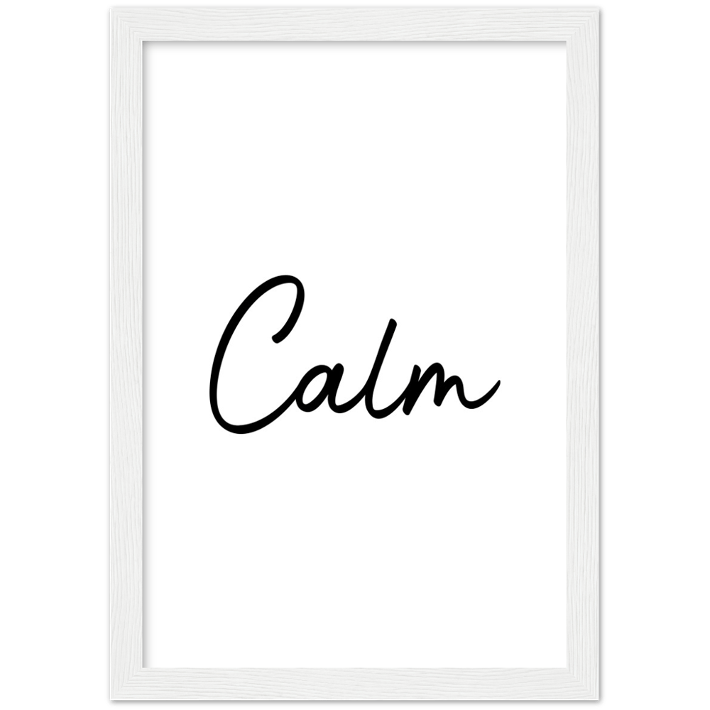 Calm Words Wood Framed Art Print