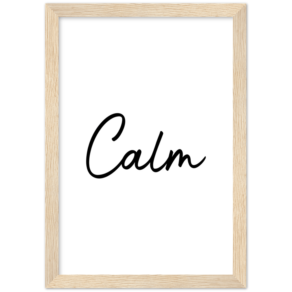 Calm Words Wood Framed Art Print
