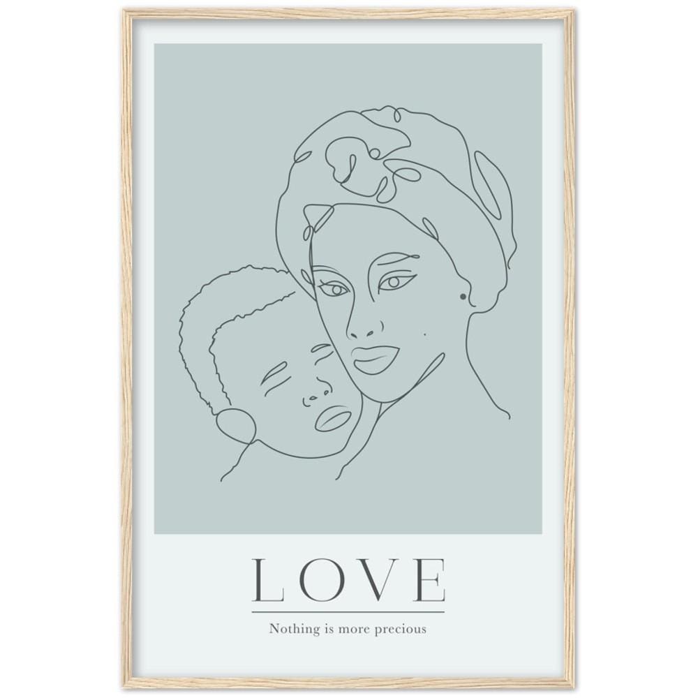 Love Is Precious Blue Framed Art Print