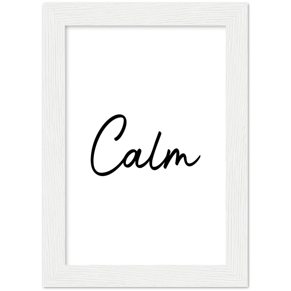 Calm Words Wood Framed Art Print