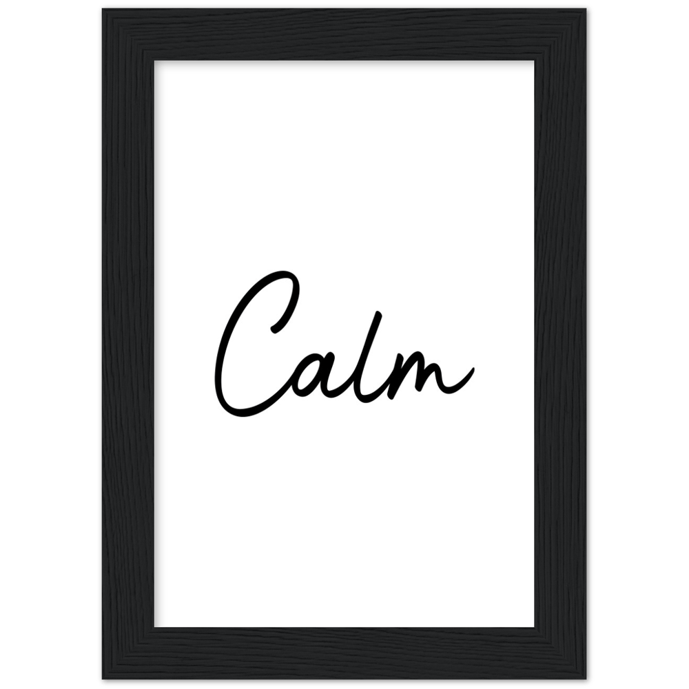 Calm Words Wood Framed Art Print