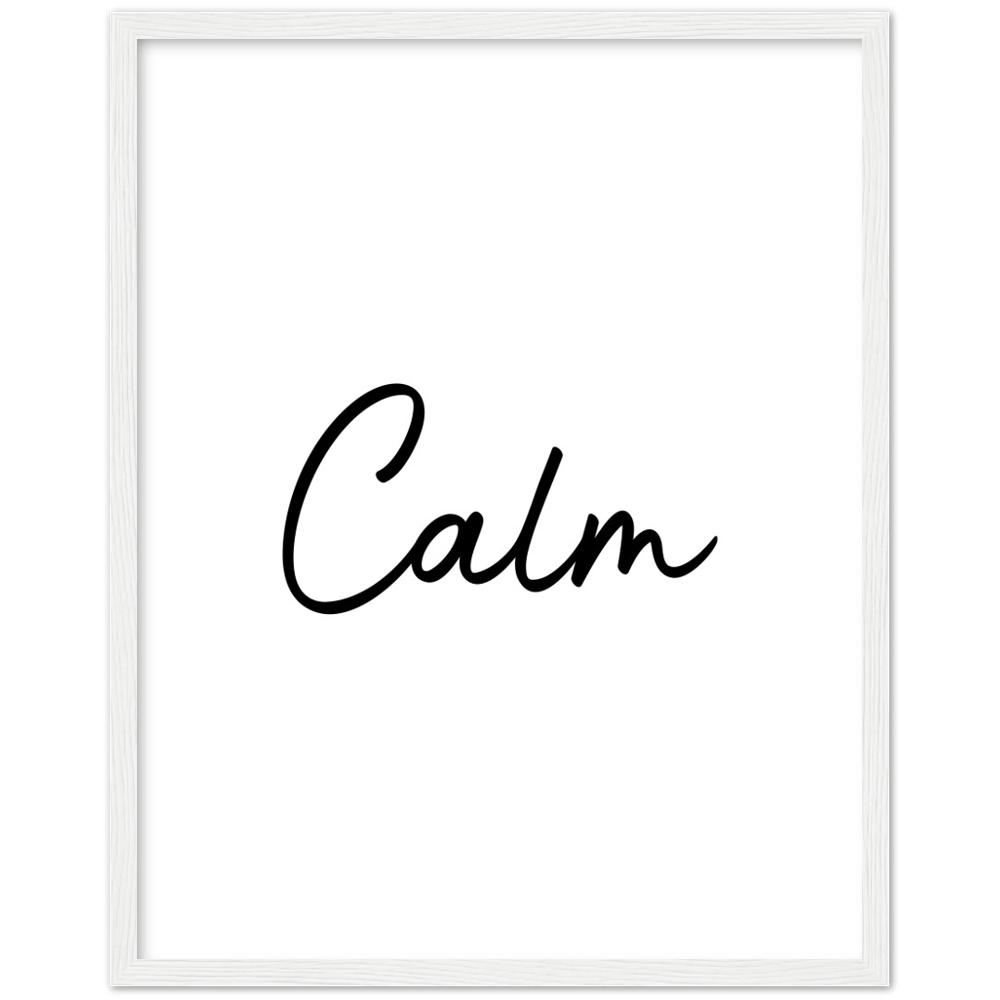 Calm Words Wood Framed Art Print