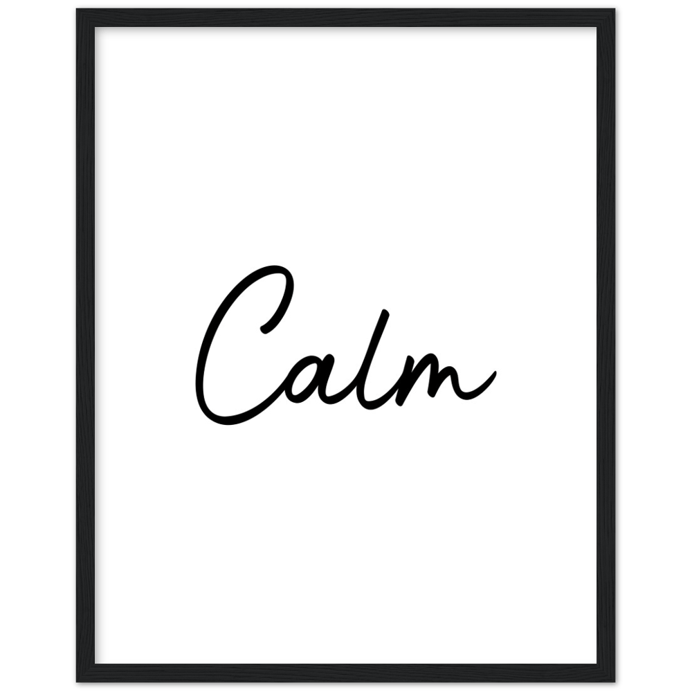 Calm Words Wood Framed Art Print