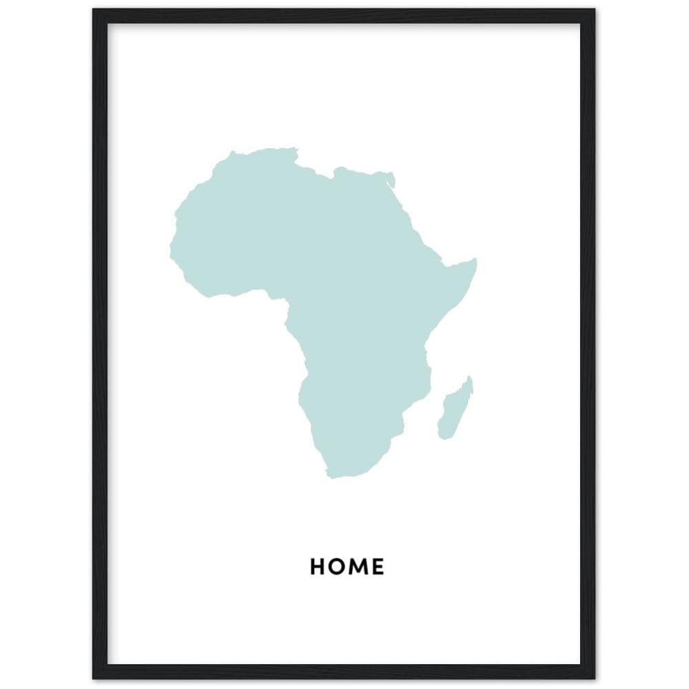 Africa Is Home Blue Framed Art Print