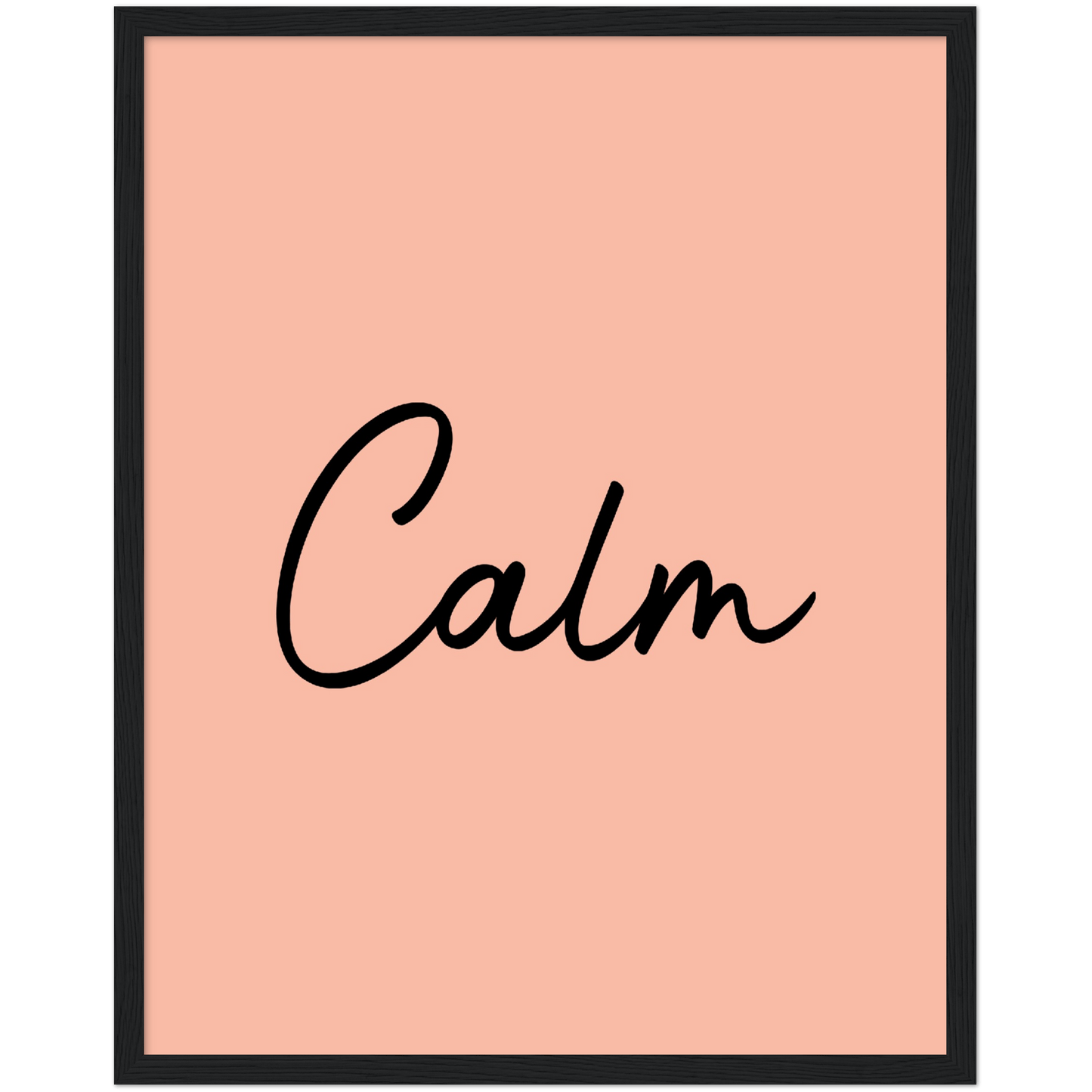 Calm Words -Black Melon Wooden Framed Art Print