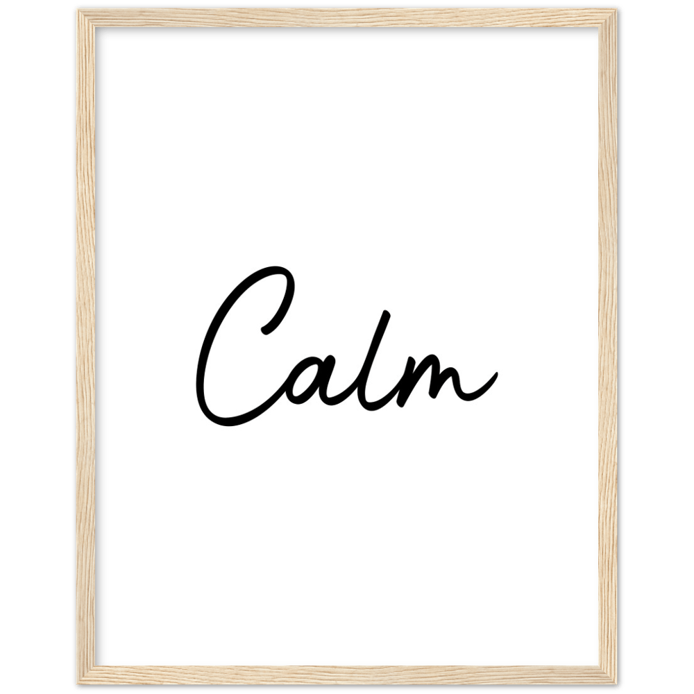 Calm Words Wood Framed Art Print