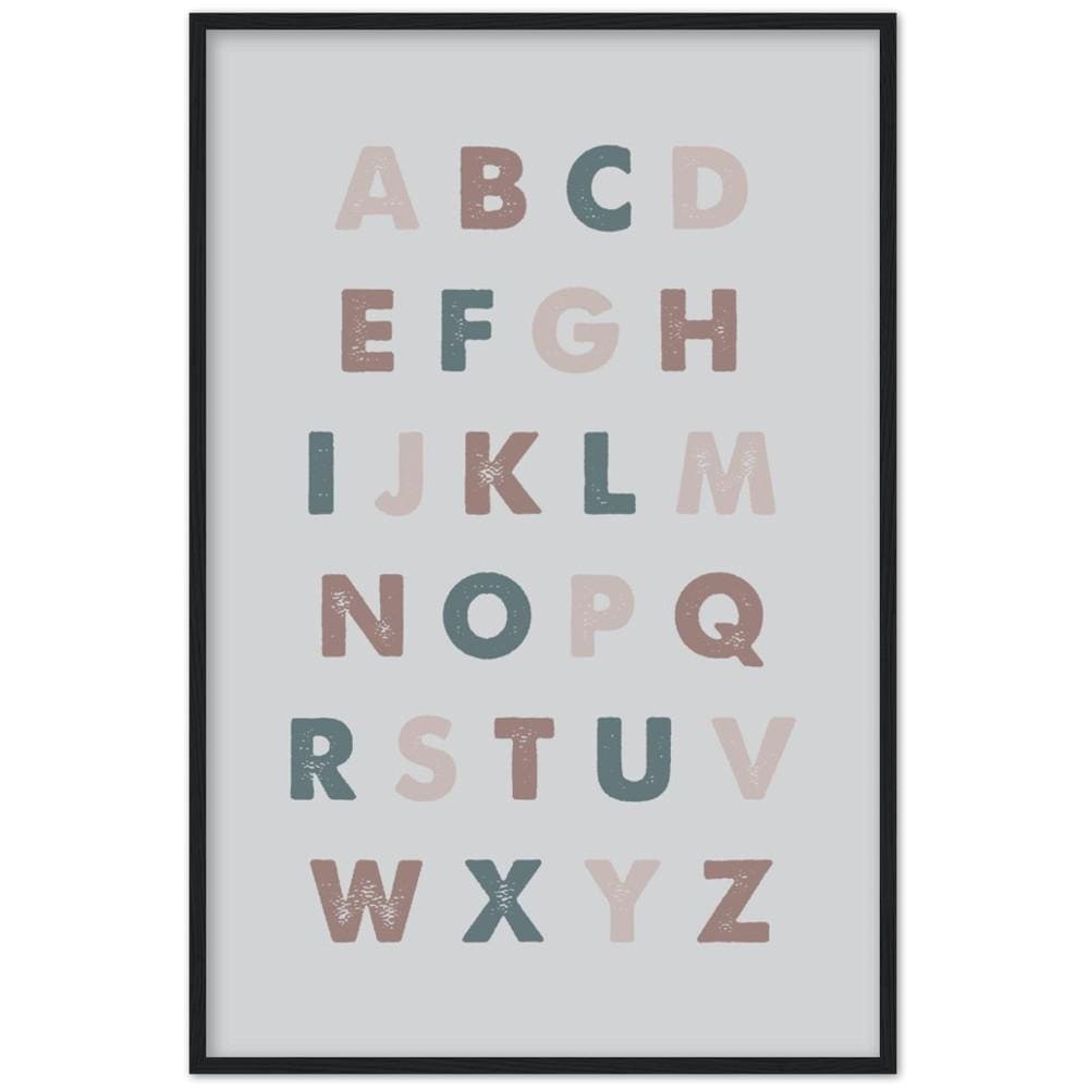 Alphabet Neutral Color Framed Art Print
