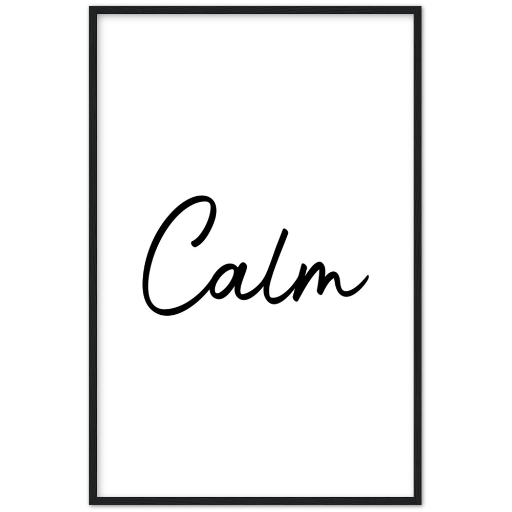 Calm Words Wood Framed Art Print