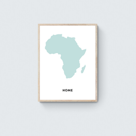 Africa Is Home Blue Framed Art Print