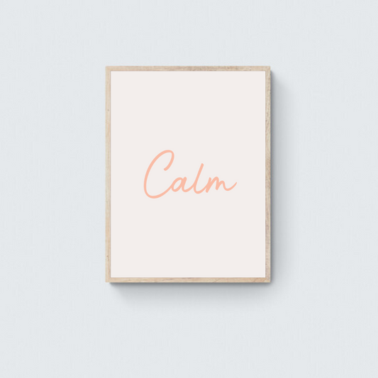 Calm Words - Melon Wooden Framed Poster Art Print