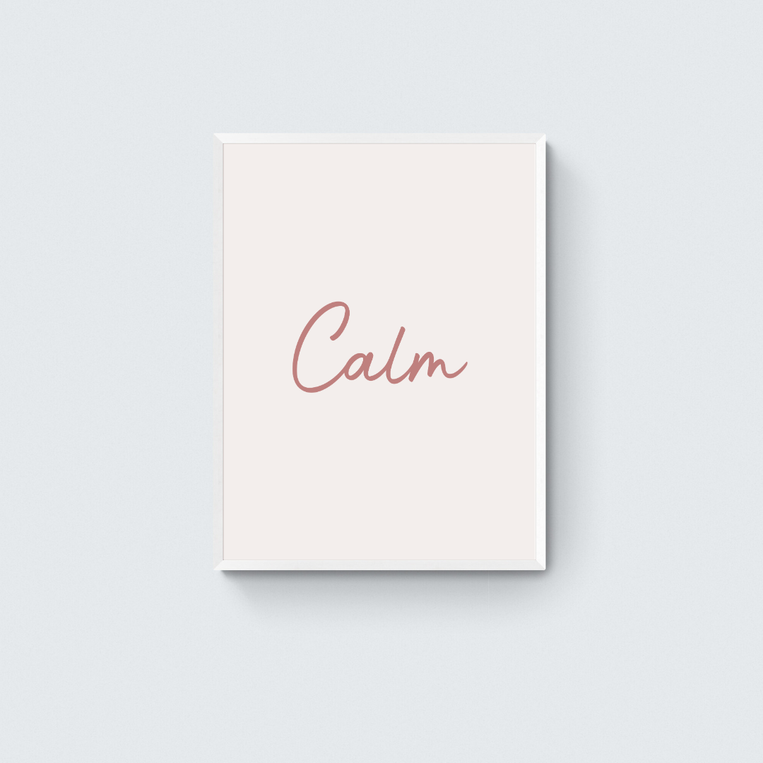 Calm Words - Melon Wooden Framed Poster Art Print