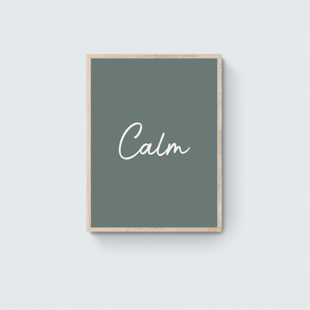 Calm Words - Nickel Wooden Framed Poster Art Print