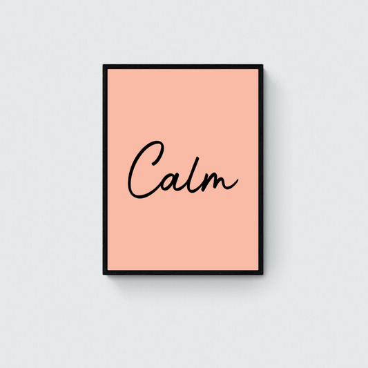 Calm Words -Black Melon Wooden Framed Art Print