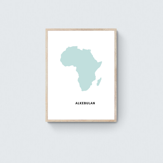 Africa's Original Name Blue Framed Art Print