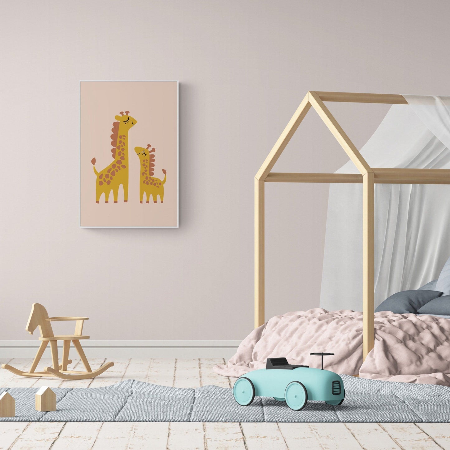 Proud Giraffe Pink Framed Art Print