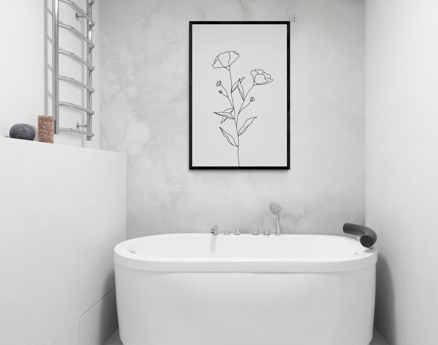 Minimalist Flowers Framed Art Print