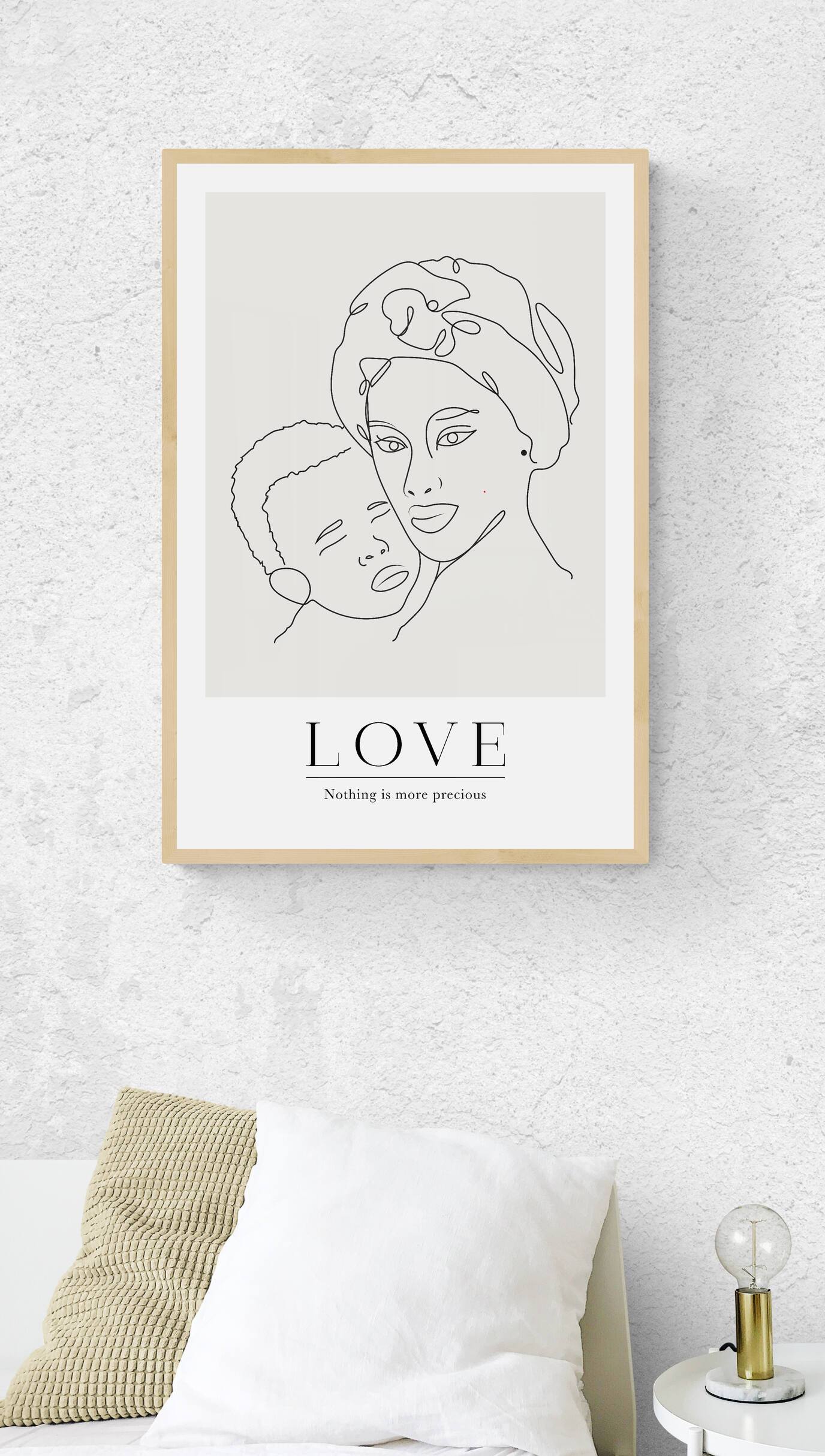 Love is Precious White Framed Art Print