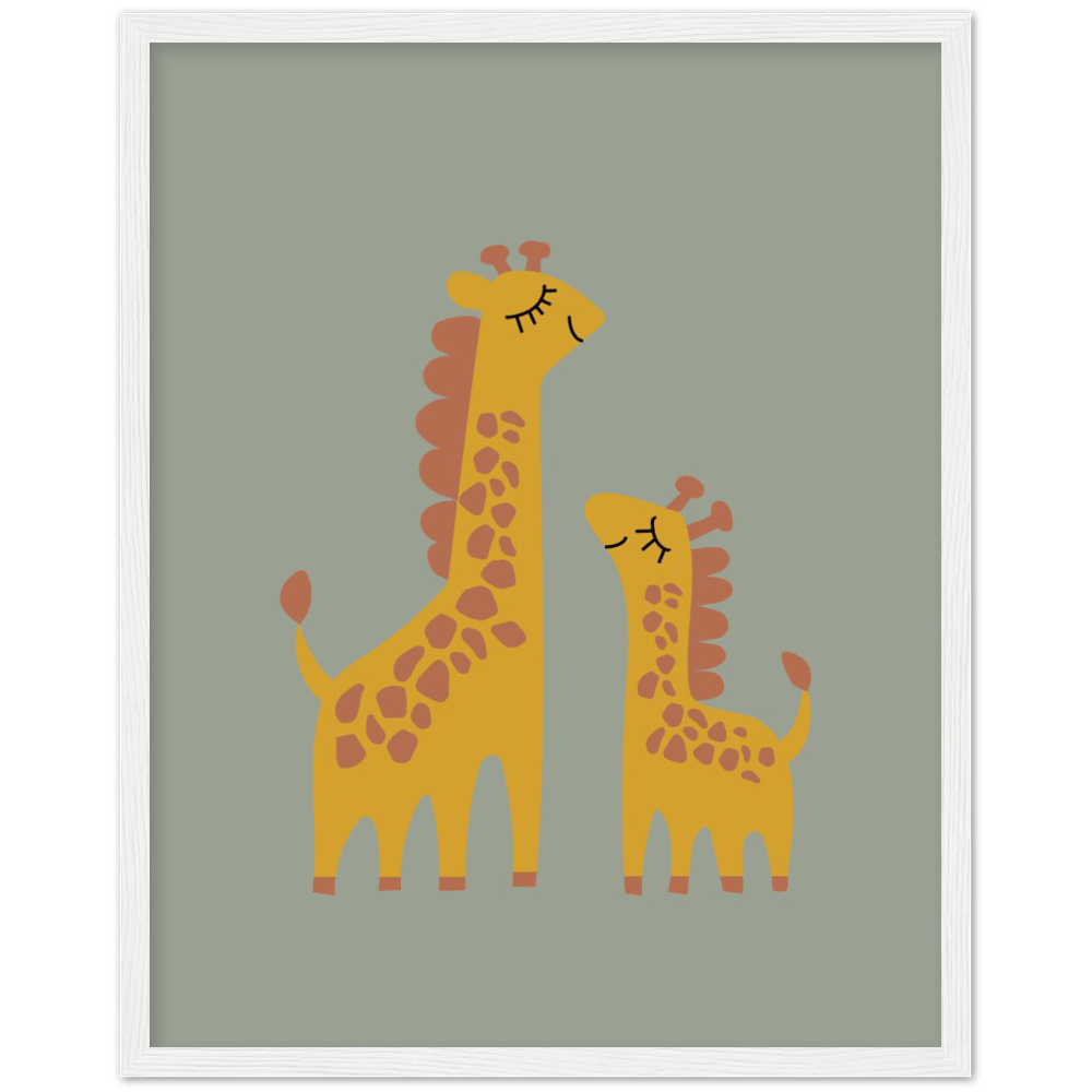 Proud Giraffe Green Framed Art Print
