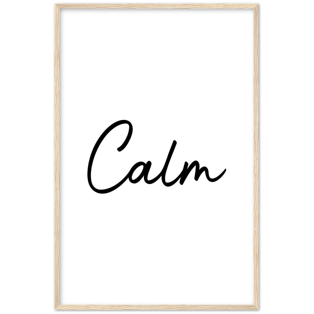 Calm Words Wood Framed Art Print