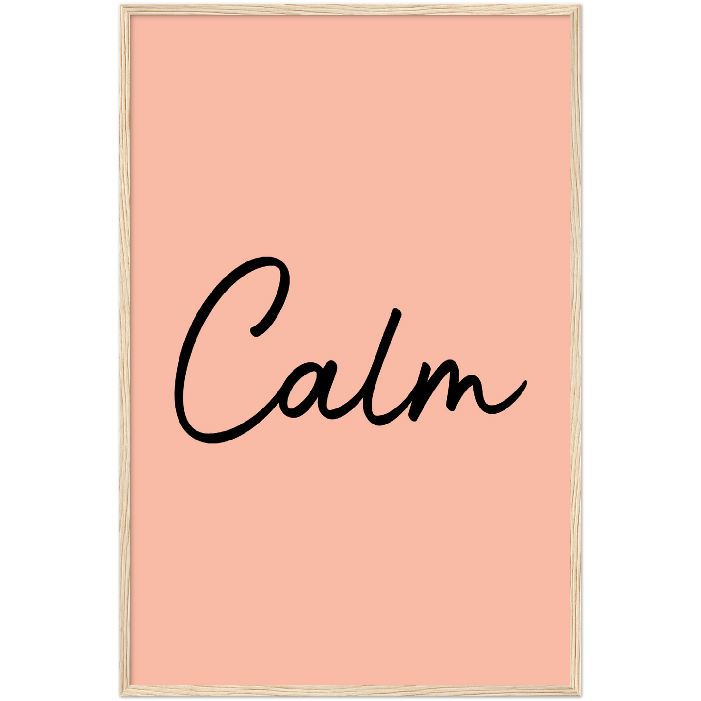 Calm Words -Black Melon Wooden Framed Art Print