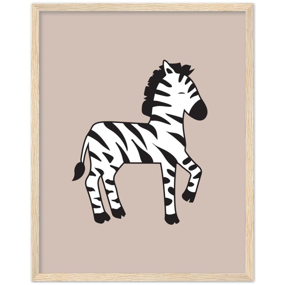 Happy Zebra Pink Framed Art Print